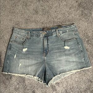Torrid Alpine Undone Distressed Jean Shorts